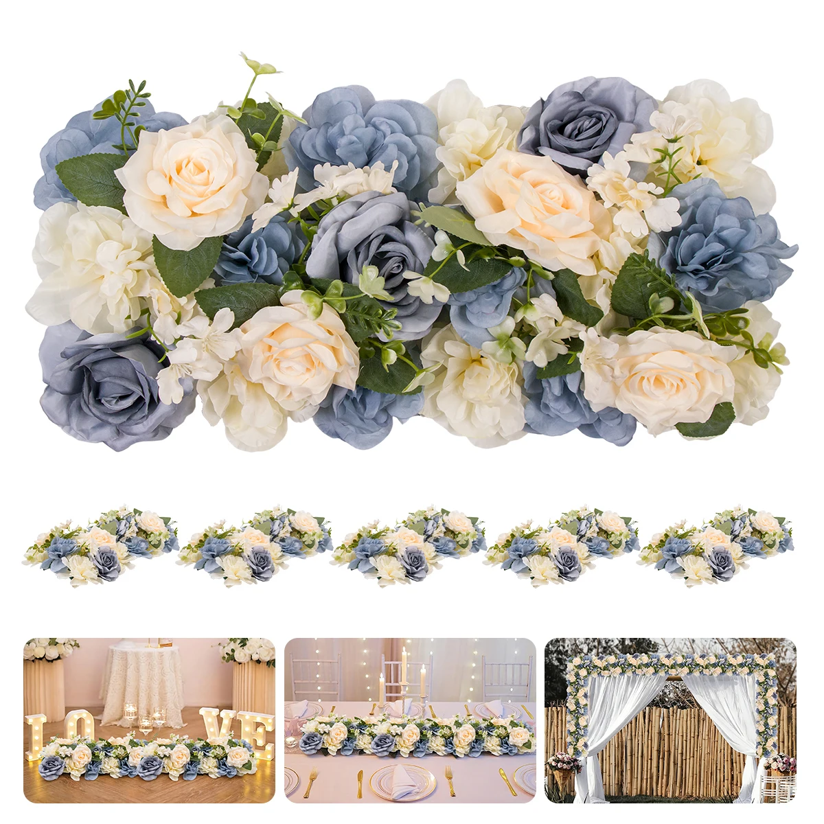 

6 шт. 50x20 см, реалистичные искусственные розы из шелка для декора дома, вечеринок, оформления арок, роскошных интерьеров, центральных композиций на стол, фонов