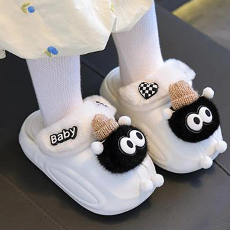 لطيف أفخم الكرة مقاوم للماء إيفا النعال المنزل الأطفال 2025 الشتاء عدم الانزلاق سميكة القاع شبشب منزل الدافئة أفخم الصبي الشرائح #1