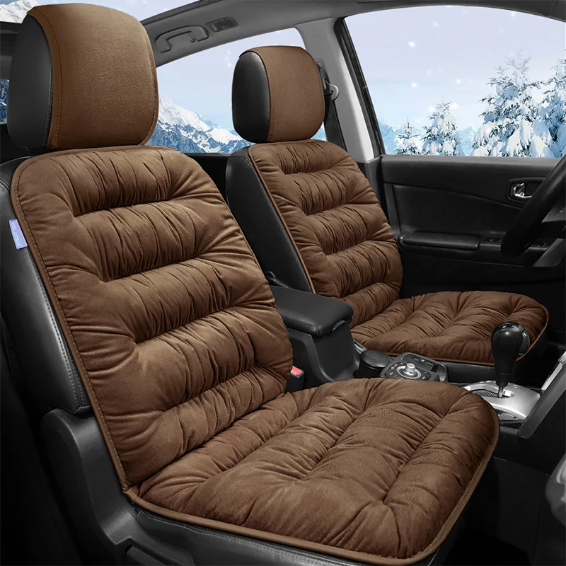 Universal Covers for Car Seats Cushion Backrest Auto Warm Winter Thicken Soft Plush Car Front Seat Pad Automobile Chair Mats