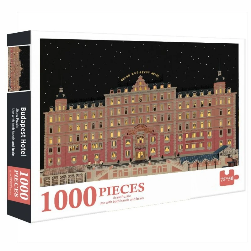 Adult Jigsaw Puzzle 1000 Pieces Budapest Hotel at Night 70*50cm Stress Relief Entertainment Toys Paper Puzzles Christmas Gift