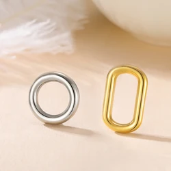 EUEAVAN 1pc Geometric Stainless Steel Round Pendant for Necklace Rectangle Charm Jewelry Making Supplies Wholesale DIY Gifts