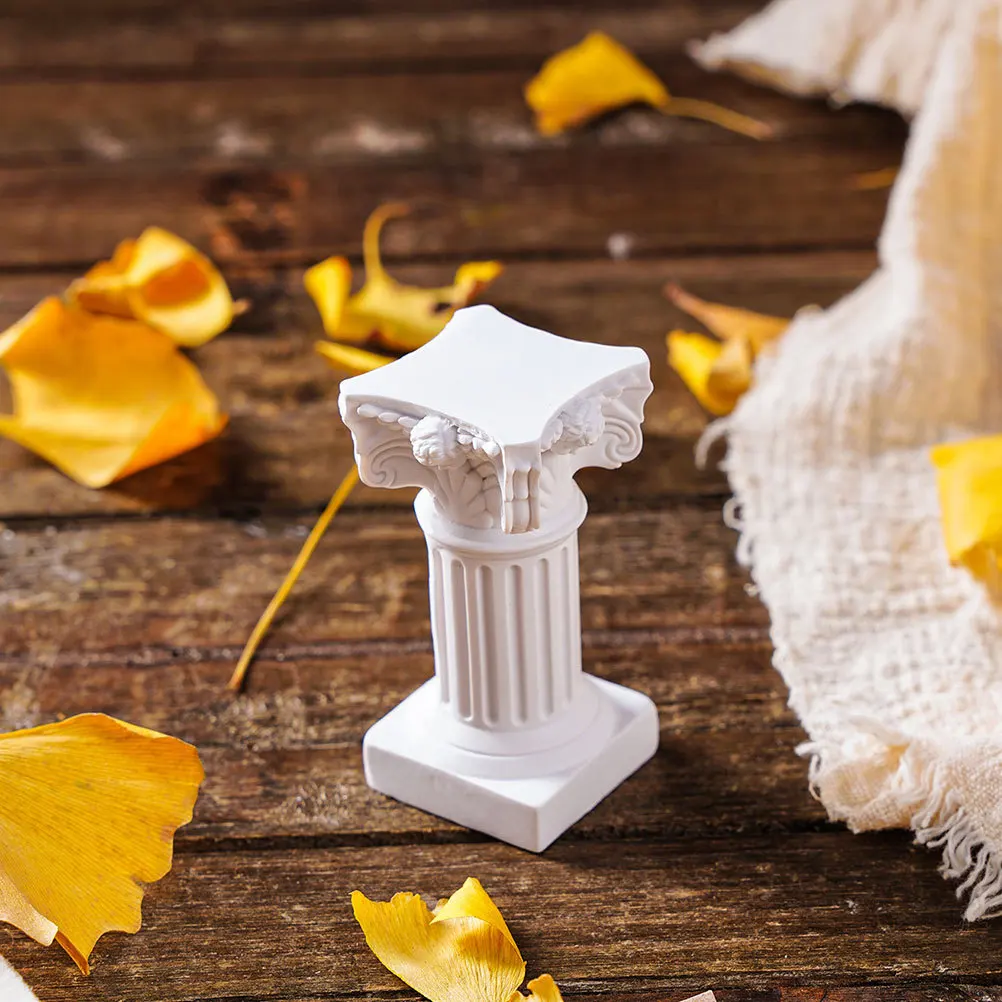 

1pcs Roman Pillar Candlestick Resin High-Temperature Resistant Tabletop Decor Home Ornament Gift For Room Holders Pillar
