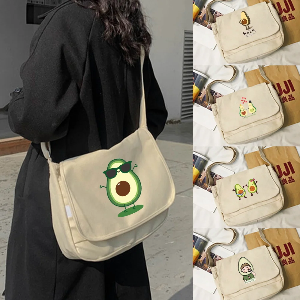 

Women Simple Messenger Bag Casual Satchel Ladies Handbags Shoulder Bag Pouch Girls Avocado Print Canvas Cross School Bags Purses