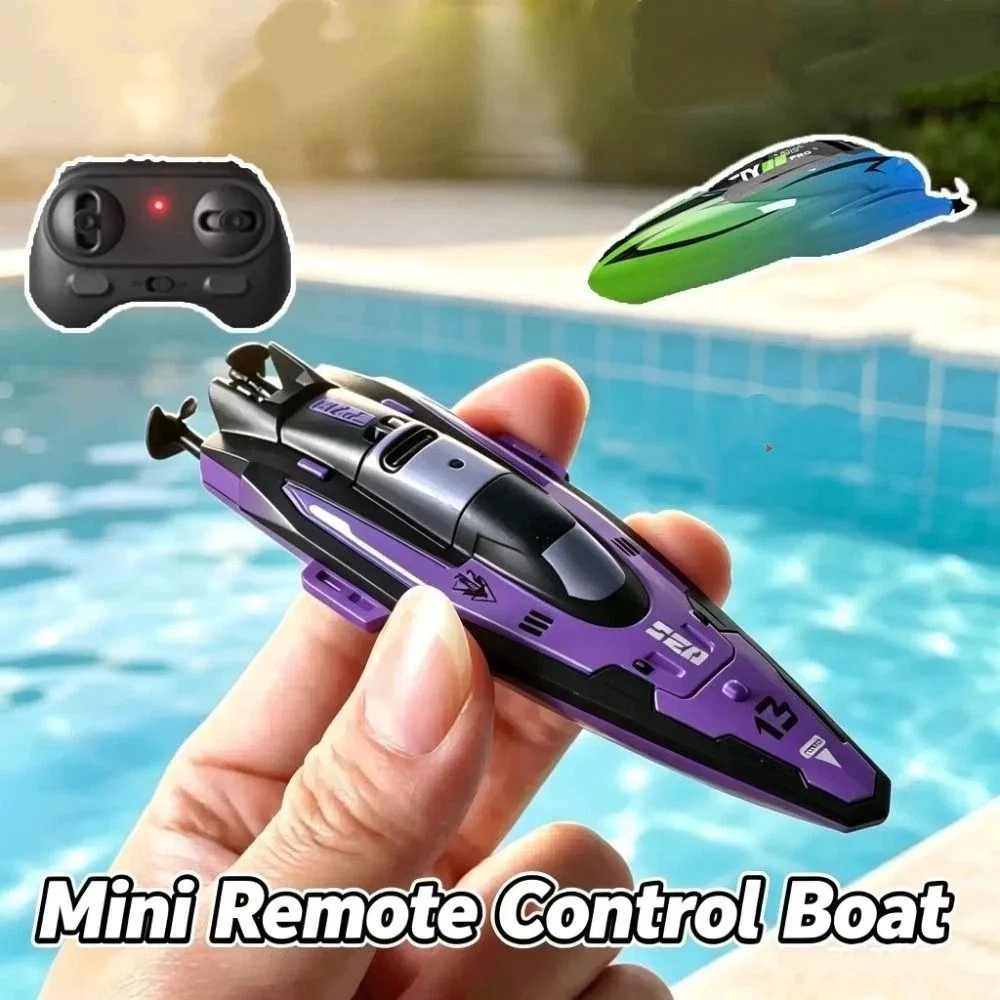 Electric Watercraft Special Effects Remote Control Ship LED Light Model Toys Mini RC Boat High Speed Ship Long-lasting