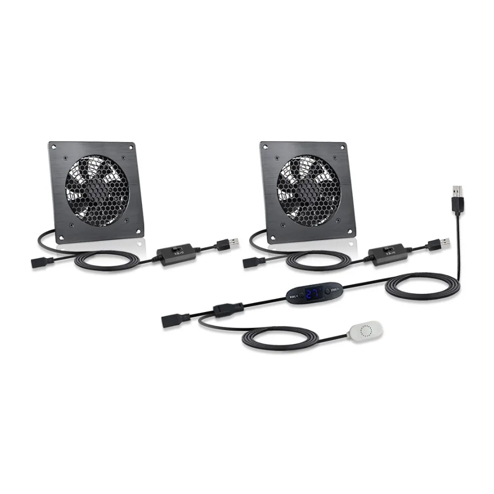 Three-speed USB Cooling Fan Black Versatile Home Cooling Solution Usb Fan Three-speed Control Ultra-quiet 19.3dB