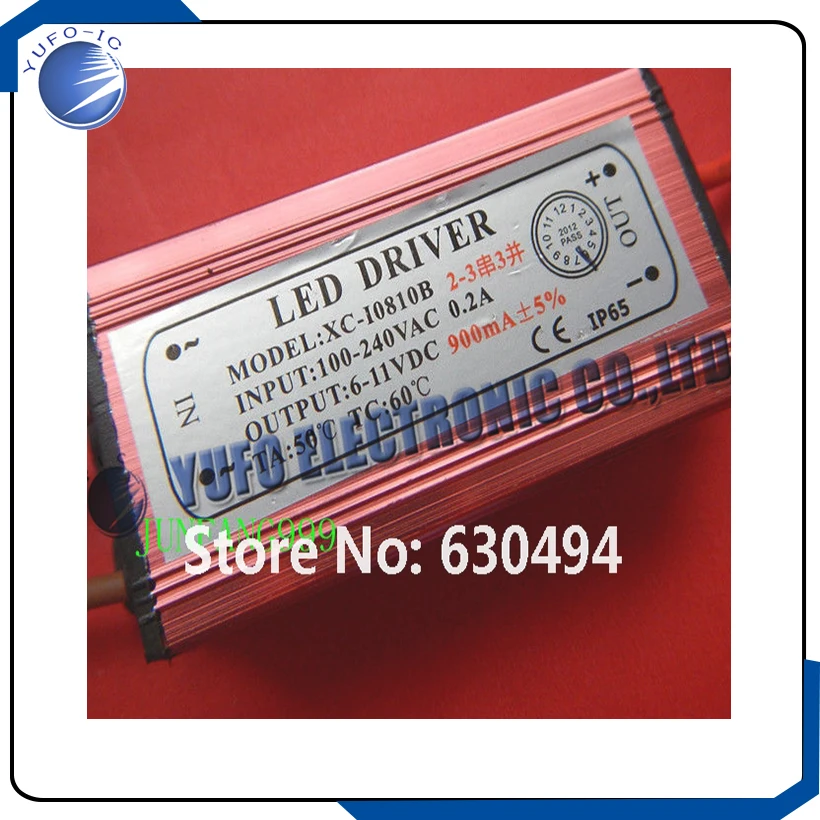 Free Shipping 2PCS,AC-DC 110v-240v 900mA Waterproof 3W-10W LED Driver Power Supply module