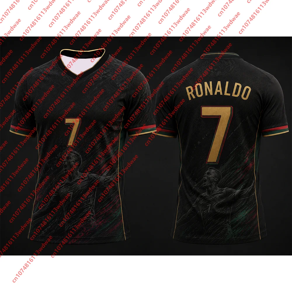 Portugal Champion Football T-shirt Quick-Drying Ronaldo 7 Football Shirt Outdoor Tracksuit Kit Special Edition Kid Tee Football