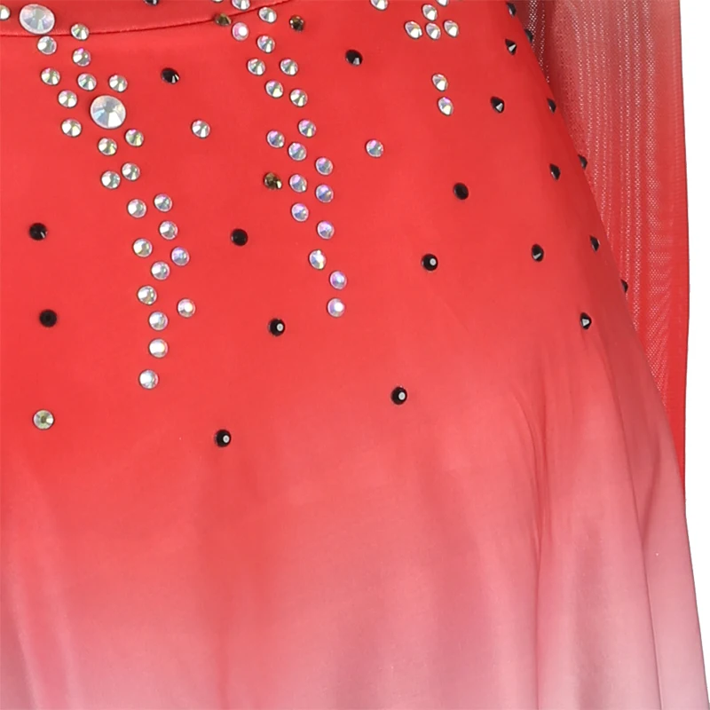 Vestido de patinação artística, roupa de dança, traje de palco, roupas para meninas, crianças, vestido artístico de patinação no gelo, malha de dança samba b020