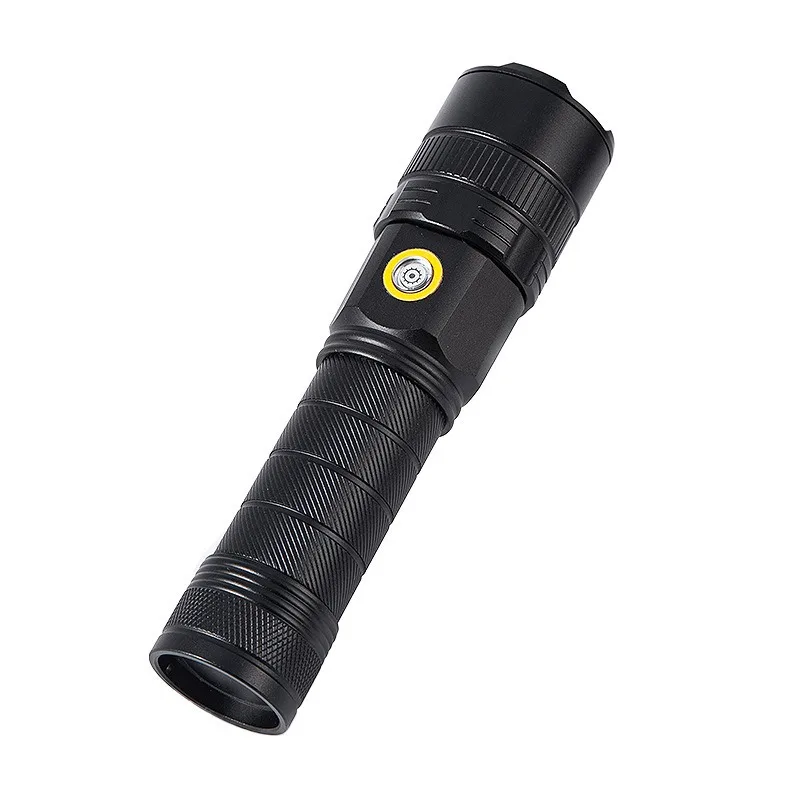مصباح يدوي فائق السطوع P50 خارجي - قابل لإعادة الشحن من النوع C، تكبير تلسكوبي، وظيفة كشاف، مصباح يدوي تكتيكي للطوارئ #5