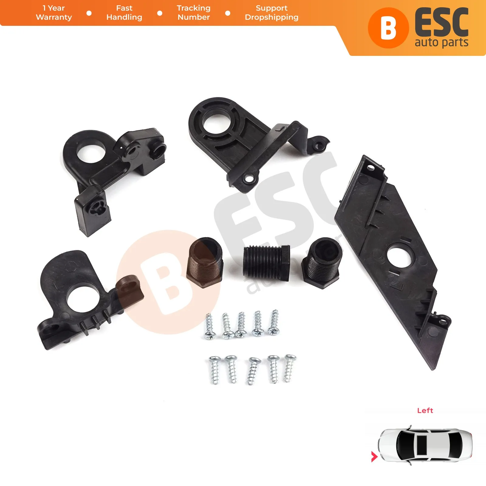 EHL505 Headlight Holder Mount Repair Bracket Tab Set Left for VW Passat 3C B7 362 365 4Motion Sedan Variant 2011-2014 3AA998225