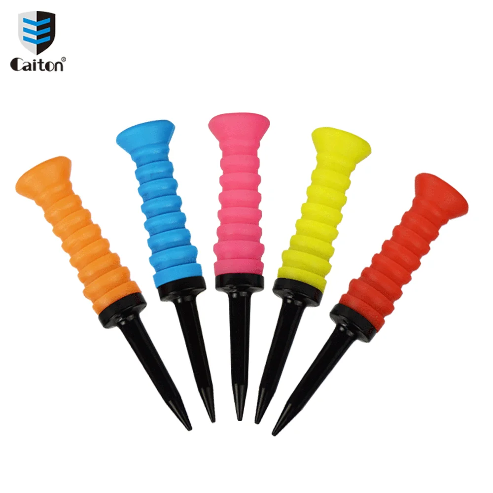 Caiton - New Golf Plastic Ball Tee (5 -COLOR Choice), 83mm/3.27in Golf Elastic Limited Ball Tee Golf Golf Goller Tee