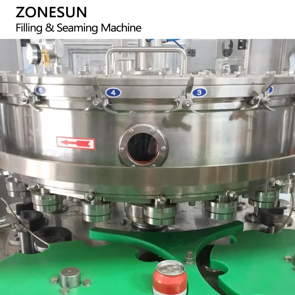 Automatic Rotary Isobaric Filling Capping Machine For Juice Beer Carbonated Beverage Tin Can Meat Production Line