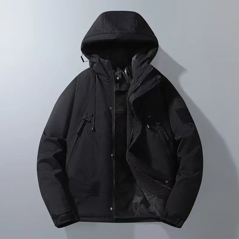 العصرية في الهواء الطلق مقنعين Jaet ex القطن معطف مبطّن دافئ يندبروف الخريف الشتاء Faion الحضرية Sle طويل Sve سستة Cl...