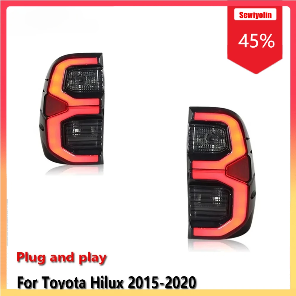 

Автомобильный светодиодный задний фонарь, автомобильные детали для Toyota Hilux REVO 2015-2020, авто противотуманные DRL, стоп-сигнал поворота, лампа Plug and Play