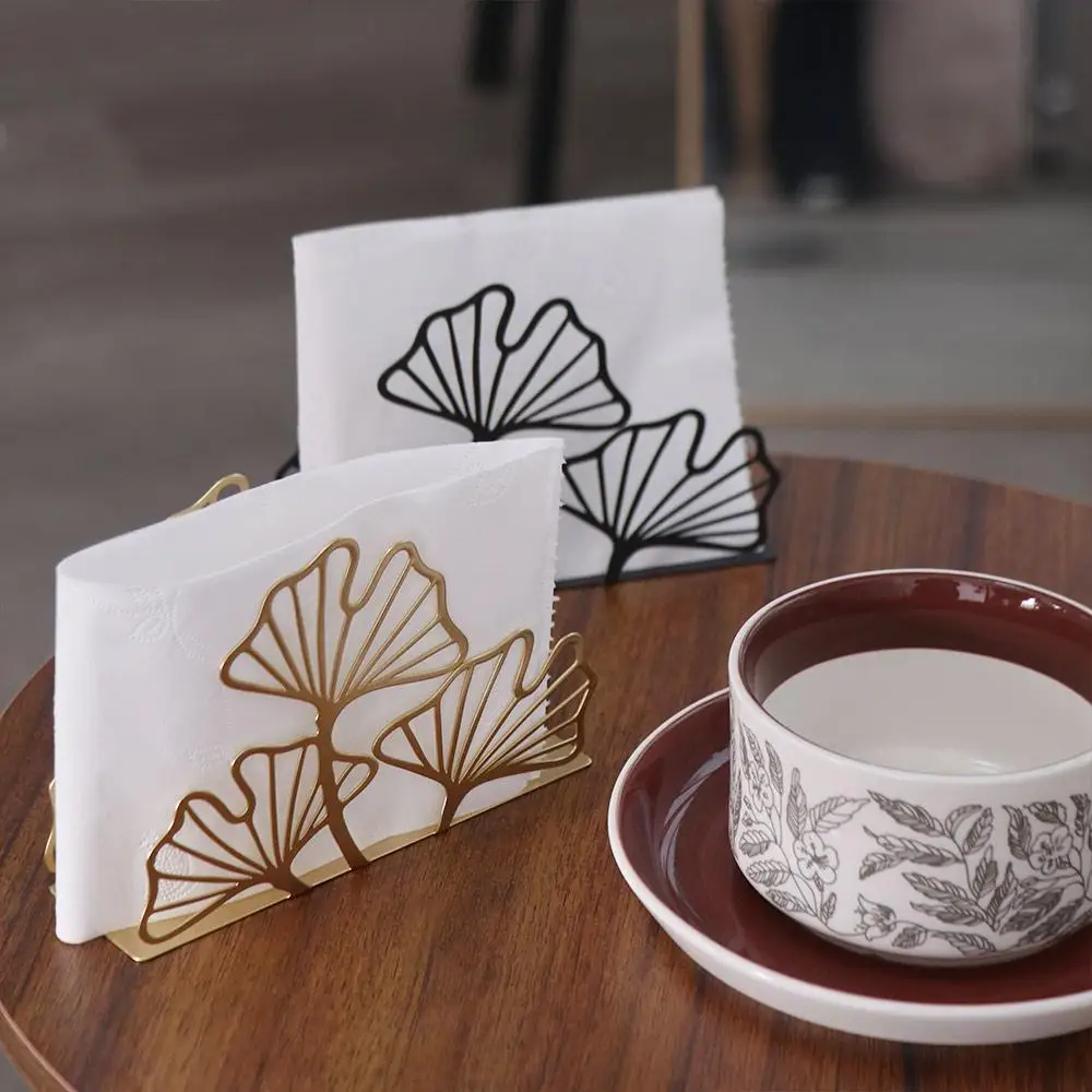 

Sturdy High-end Ginkgo Leaf Napkin Holder Simple Modern Metal Tissue Holder Handicraft Iron Tissue Rack Restaurant