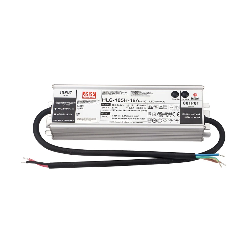 MEAN WELL HLG-185H-48A 185w 48v Constant Voltage LED Driver Switching Power Supply for Led Lights Panel