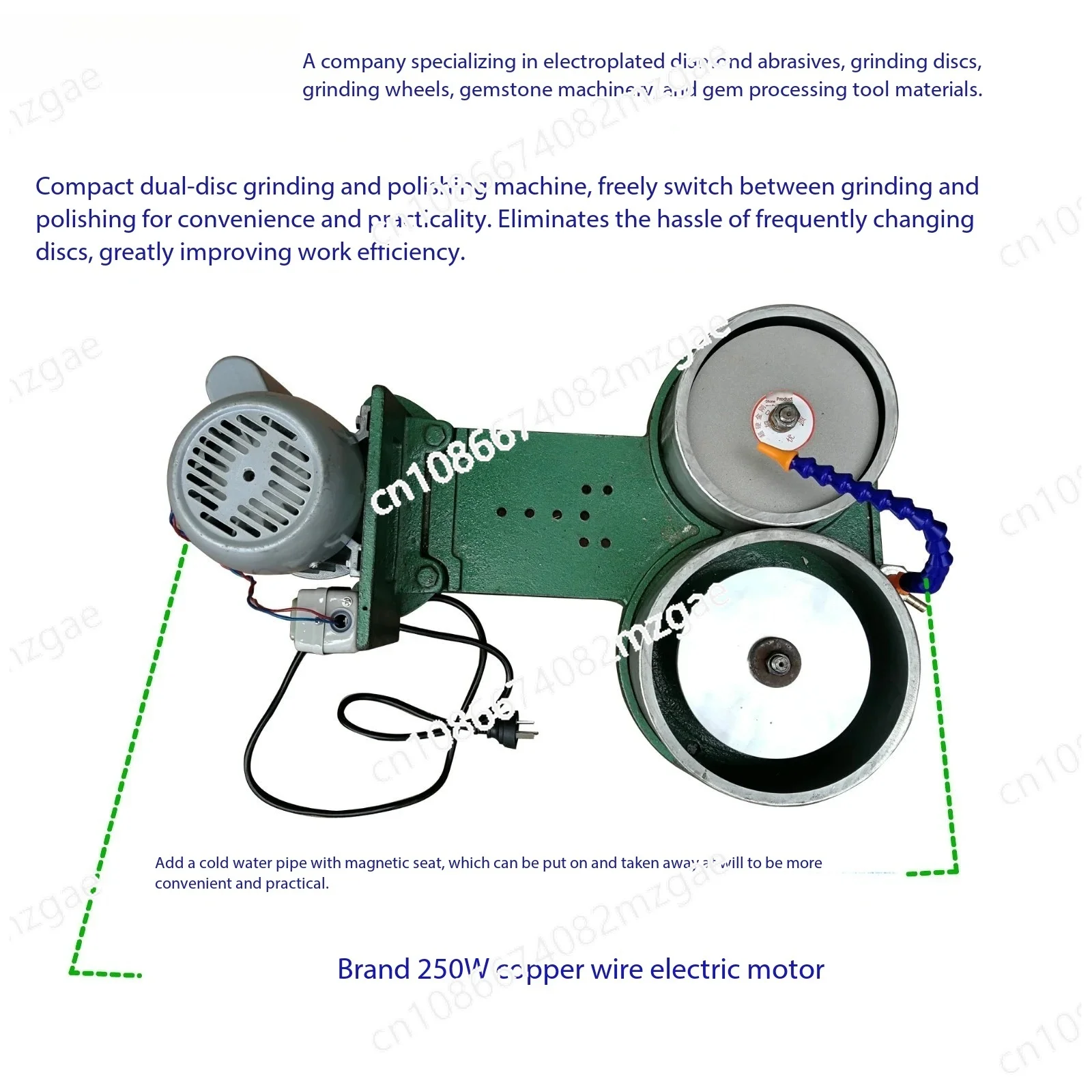 Dual-Disc Gemstone Faceting & Polishing Machine - Adjustable Angle, Double-Head Flat Grinder for Professional Jewelry Making