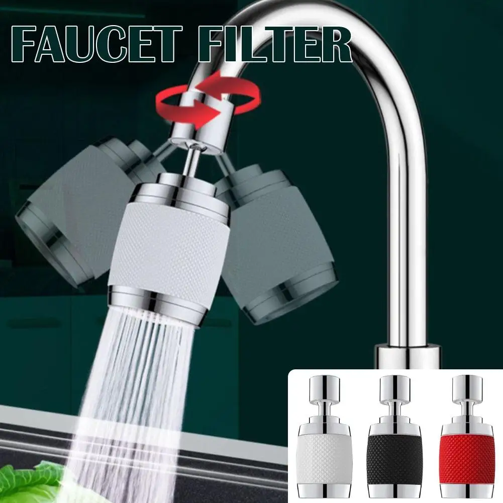 720° Swivel Kitchen Filter Faucet Adjustable 3 Modes Purifier Water Faucet Sparkling Tool Splashproof Extender Kitchen X1G3