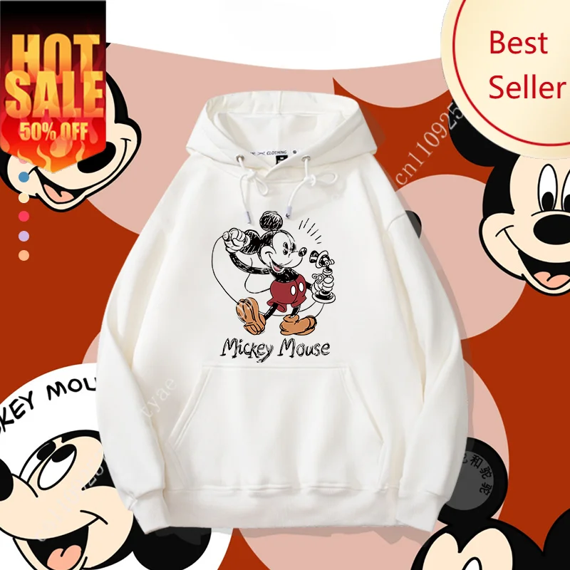 

Mickey sweater female Disney new oversize autumn American hooded sweater cartoon hoodies women anime hoodie clothes
