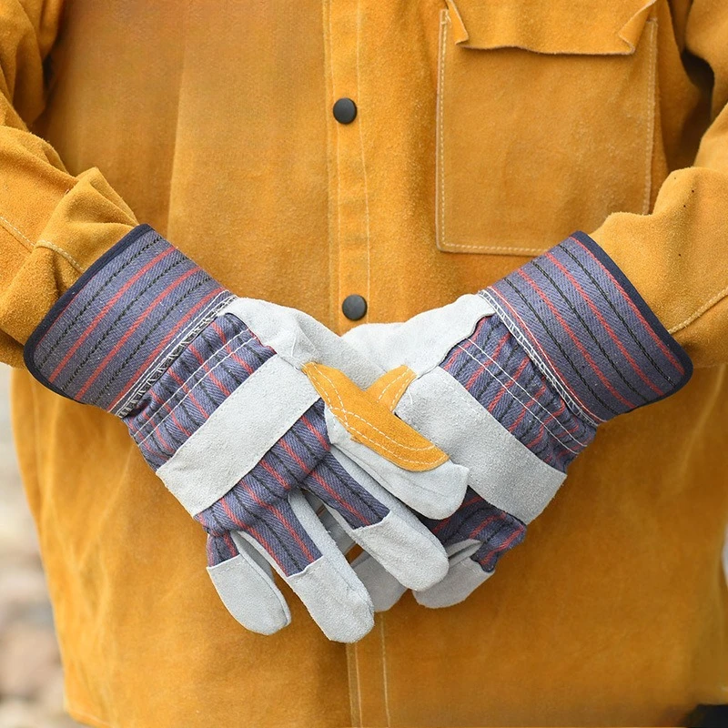 

Labor Protection Gloves Welder Cowhide High Temperature Resistance Oil Resistance Electric Welding Anti-skid Work Gloves