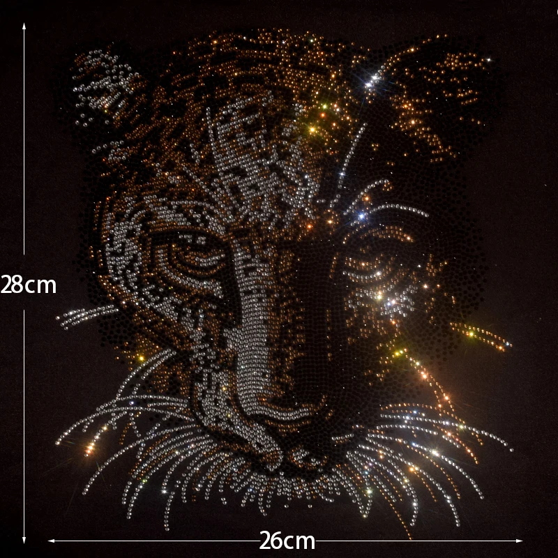 High-quality diamond DIY rhinestone leopard pattern ironing on sweaters, T-shirts, sweatshirts, denim jackets
