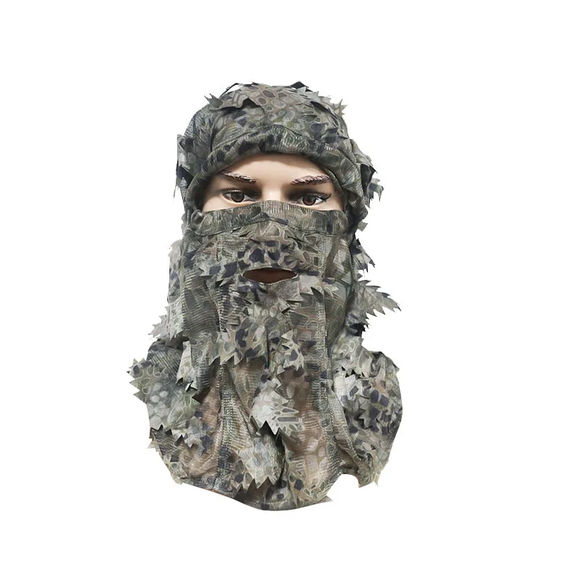 Men 3D Camouflage Hat Full Face Mask Outdoor Hunting Hood Cap 3D Full Face Cover Mask Balaclava Headwear Bandana Neck Gaiter Hat