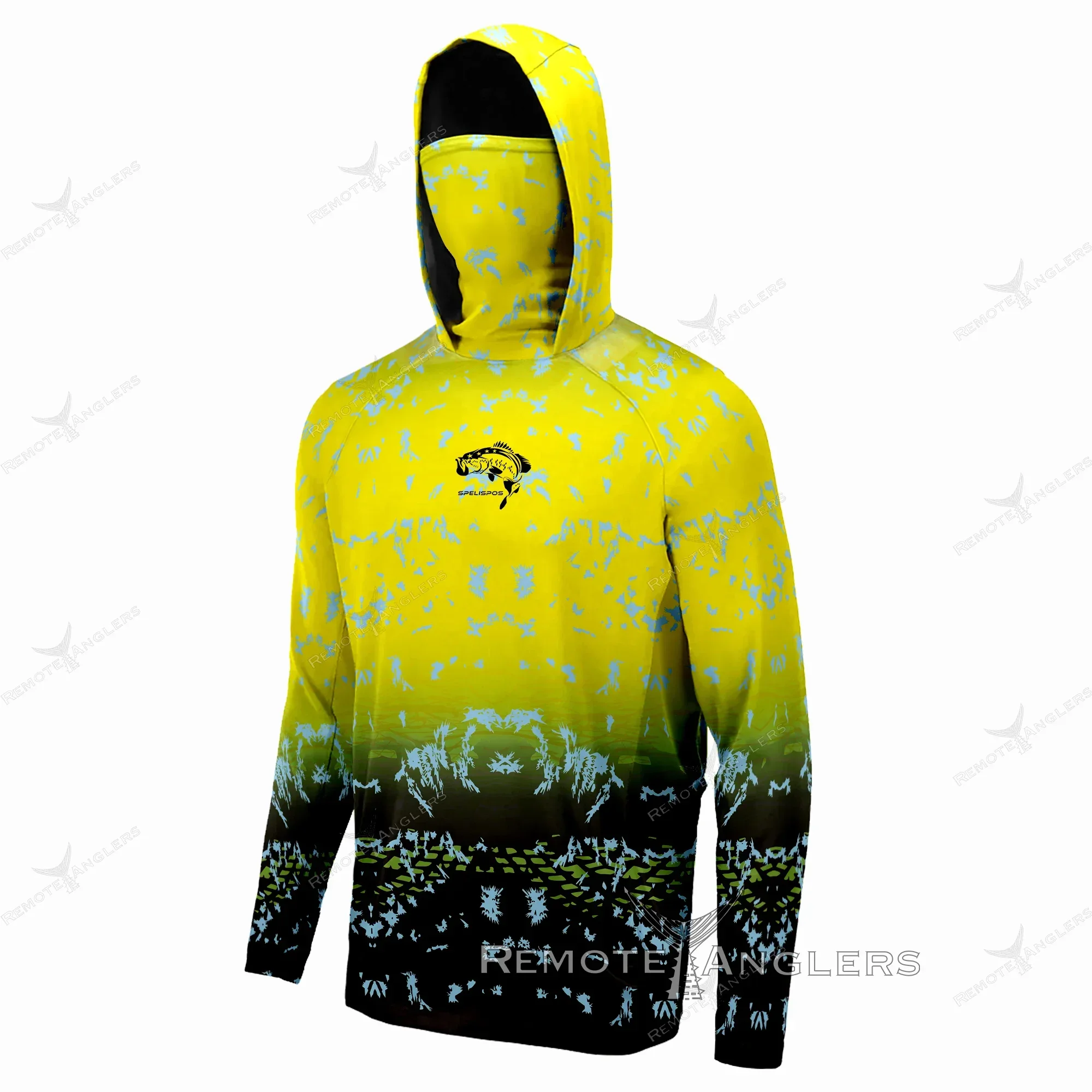 Men Fishing Shirts Hoodie Clothing Outdoor UV Protection Breathable Face Mask Performance Angling Fishing T-shirts