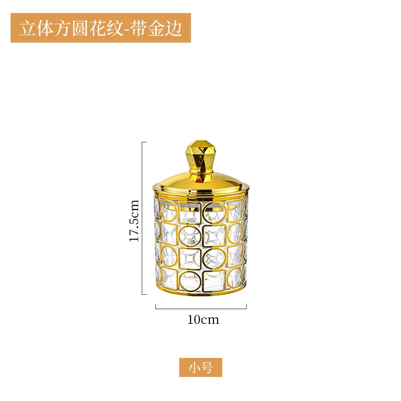 Gold-plated Transparent Plastic Storage Jar Candy Jar Snacks Sealed Jar with Lid Dried Fruit Storage Box Kitchen Storage Tools