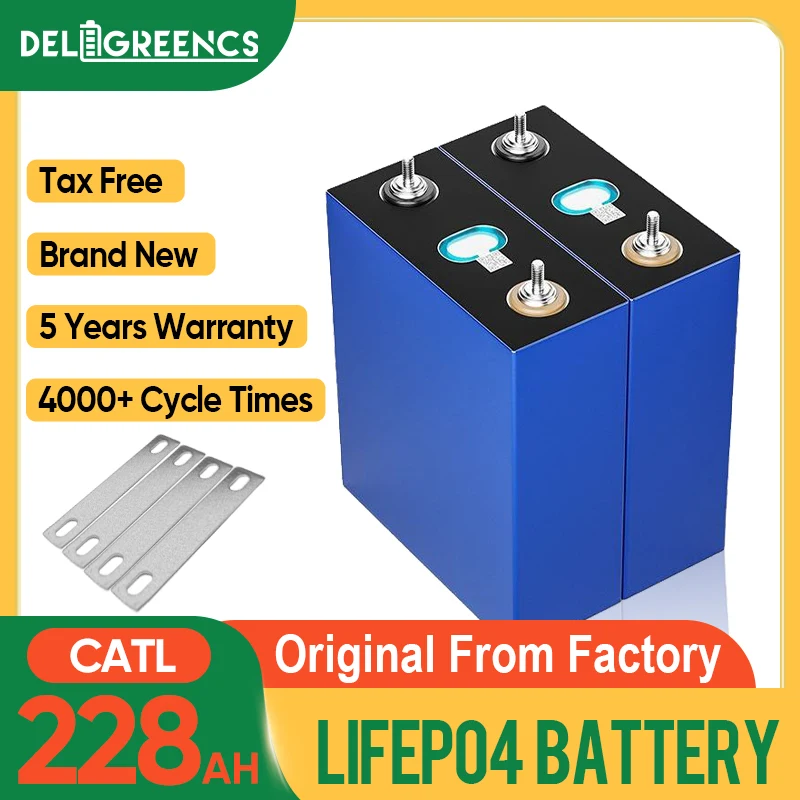 

Original CATL 12V 24V 36V 48V Lifepo4 228Ah 230Ah Prismatic Rechargeable Battery Free Shipping For DIY Solar System