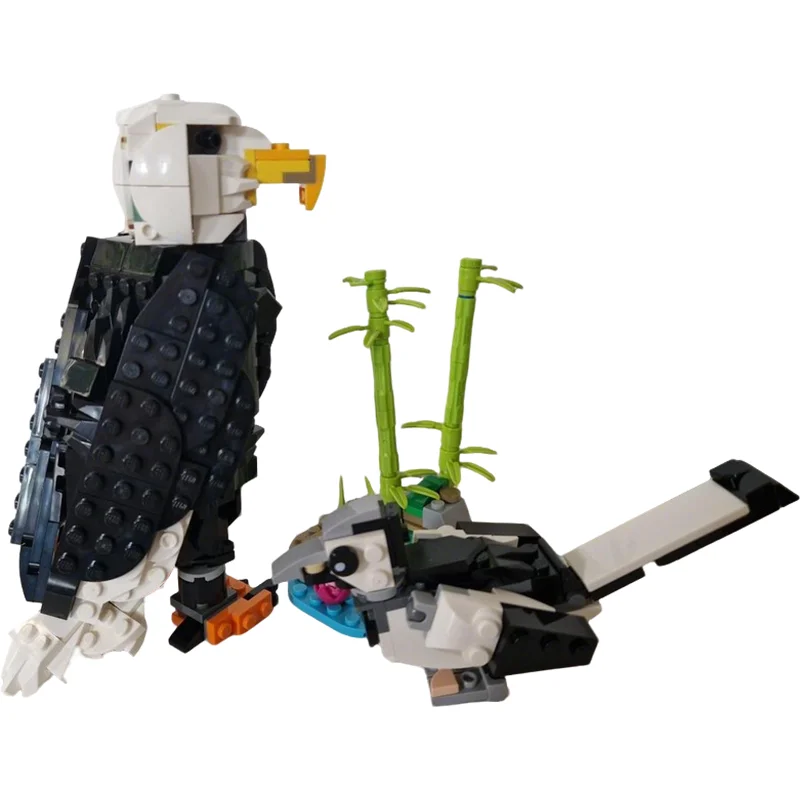 496pcs MOC Creator 3 1 Bald Eagle Model Building Blocks Architecture Christmas Gifts Creative Idea Education Brick Toys Birthday