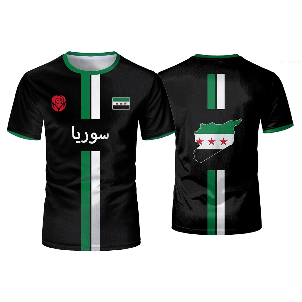 

New Syrian Football Jersey 3D Printed Breathable Quick Drying Motorcycle Riding Versatile Round Neck Short Sleeved T-Shirt