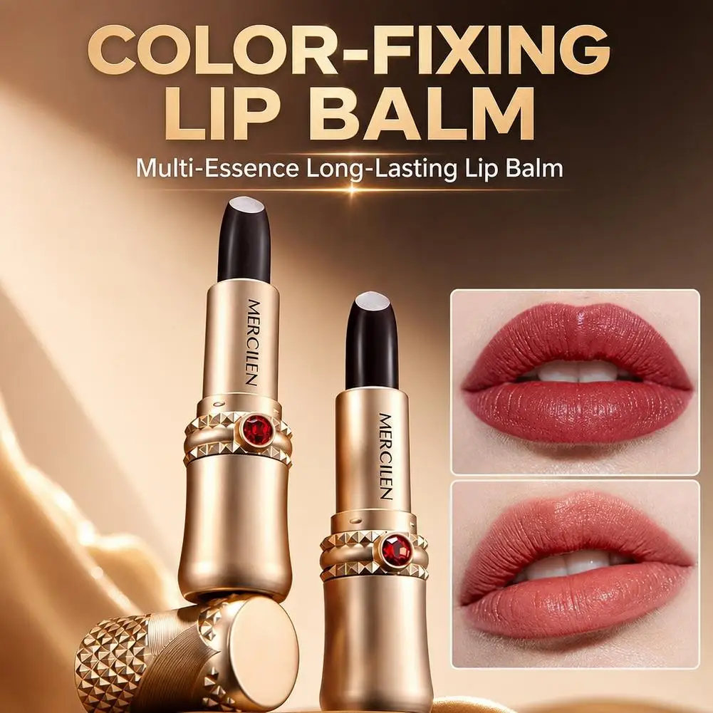 Rose Red Lipstick Bio-Mimetic Film Color-Fixing Lipstick Balm, Long-Lasting,Moisturizing Lip Balm For Casual Wear, Party Makeup