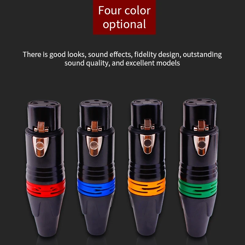 2 Pairs XLR DMX 3 Pin Microphone Audio Cables Plug Connectors Male Female MIC Snake Plug Cable Connectors Multi-color matching