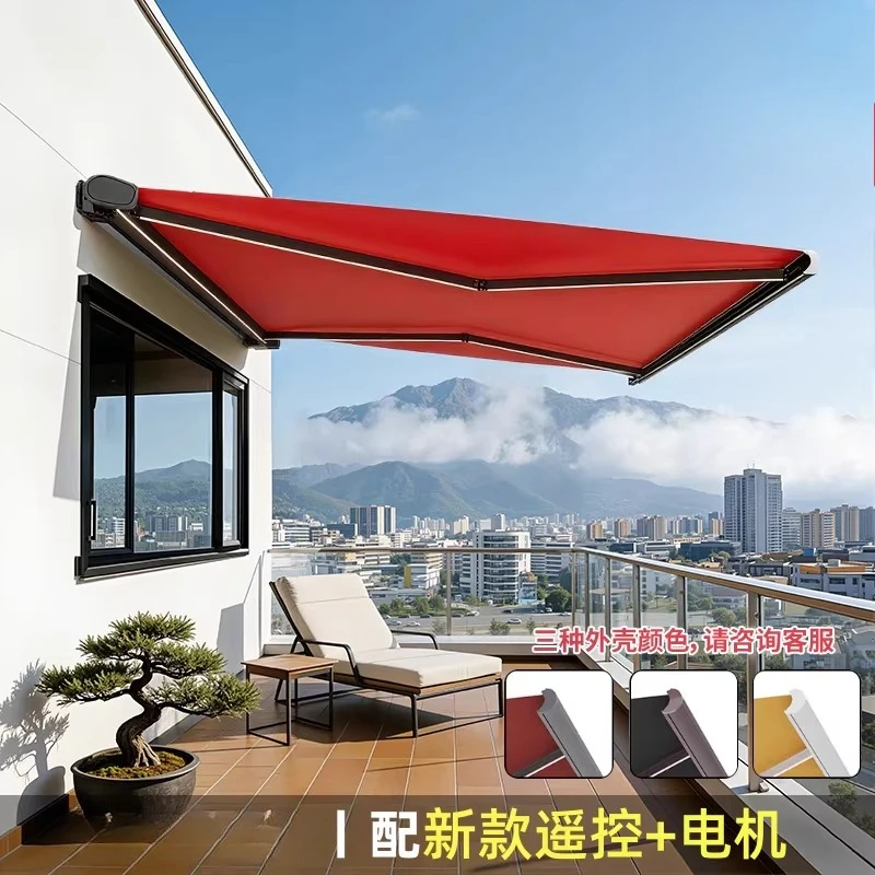

Electric awning Telescopic canopy Full box Automatic folding aluminum alloy canopy Patio Balcony Terrace Outdoor
