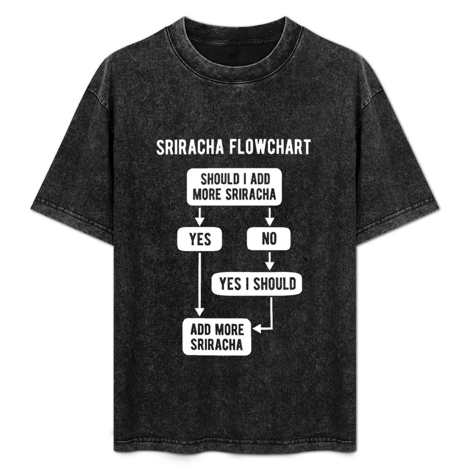 Camiseta de debe agregar más sriracha flowchart, camisetas personalizadas, camisetas gráficas, camisetas de nueva edición para hombres con gráficos