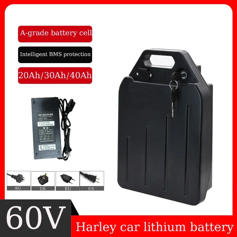 

60V 20Ah 30Ah 40Ah Electric Vehicle Lithium Battery 2000W Suitable for Harley Two-Wheel Foldable Citycoco Electric Scooter