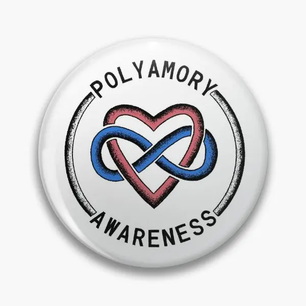 Polyamory Awareness Infinity Heart Stipp  Soft Button Pin Funny Clothes Jewelry Metal Cartoon Lapel Pin Collar Brooch Badge