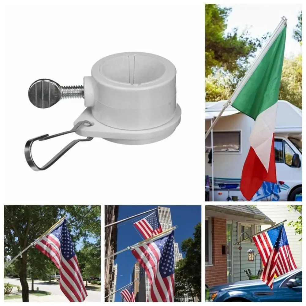

Adjustable With Grommets Flag Pole Ring No Rust Anti-wrap Flagpole Rotating Ring White Flag Pole Mounting Rings Home