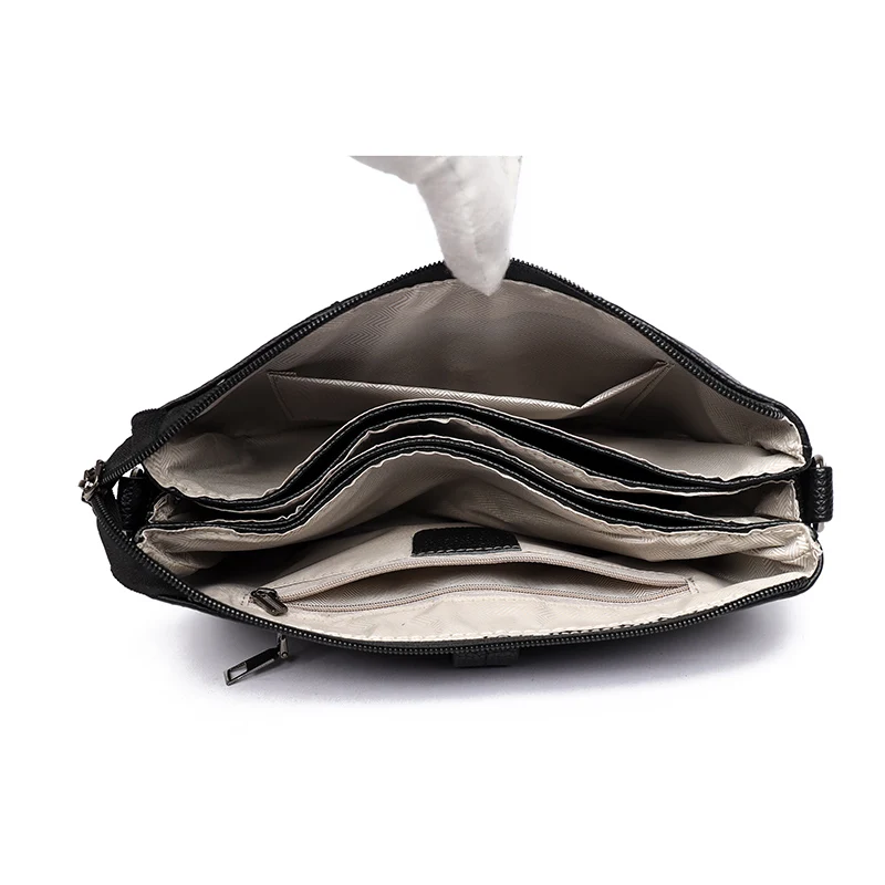 Top‑Layer Cowhide Crossbody Bag Women Textured Leather Snap Decor Adjustable Strap Rectangle Shoulder Purse for Office Travel