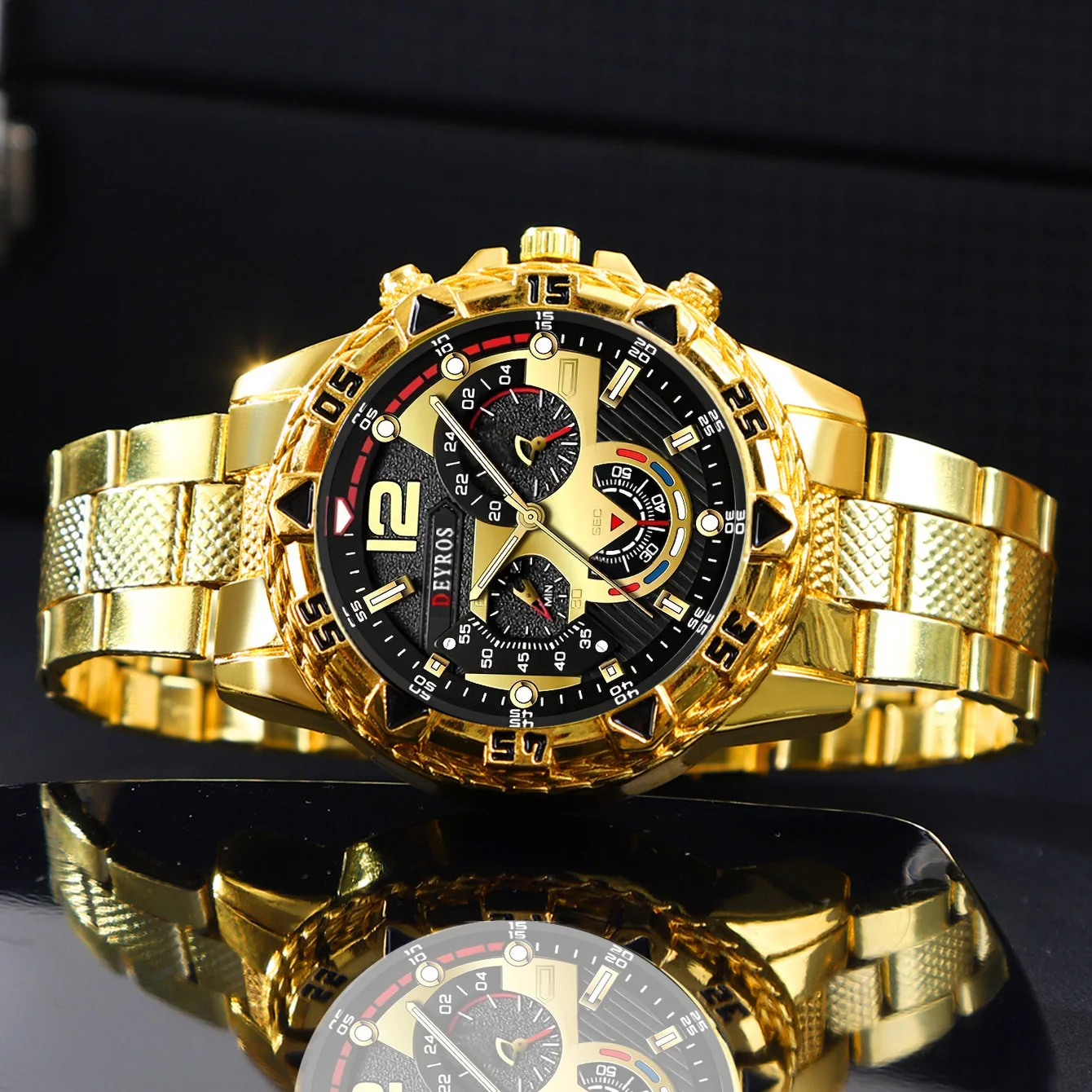 Relógio masculino 2 tamanhos, conjuntos de relógios de quartzo de negócios masculinos da moda clássica conjuntos de relógios de pulso casuais analógicos, presentes para homens.