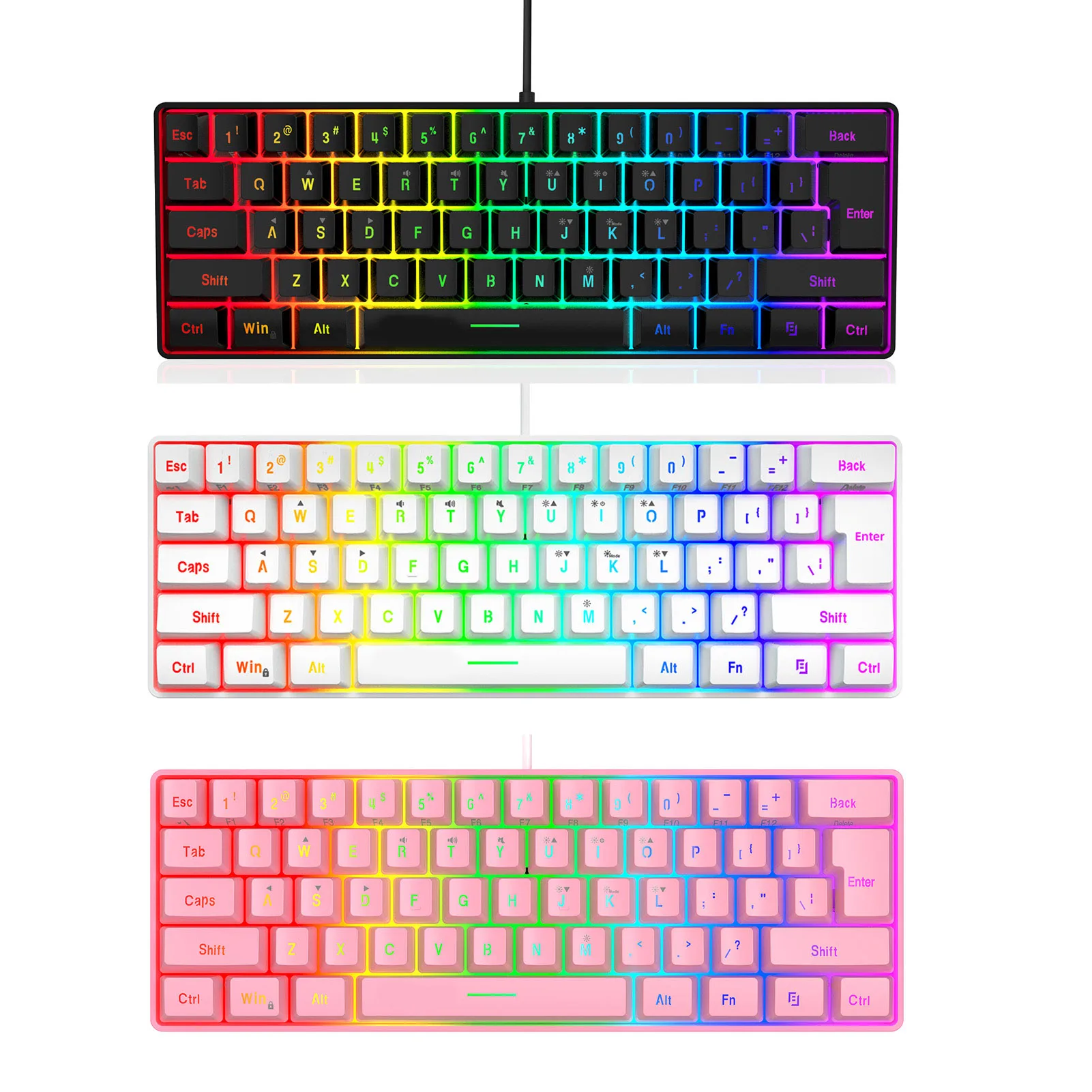 

Комбинированная проводная клавиатура и мышь с ковриком для мыши для игр и работы, RGB-подсветка, эргономичный дизайн, проводная клавиатура и мышь с ковриком