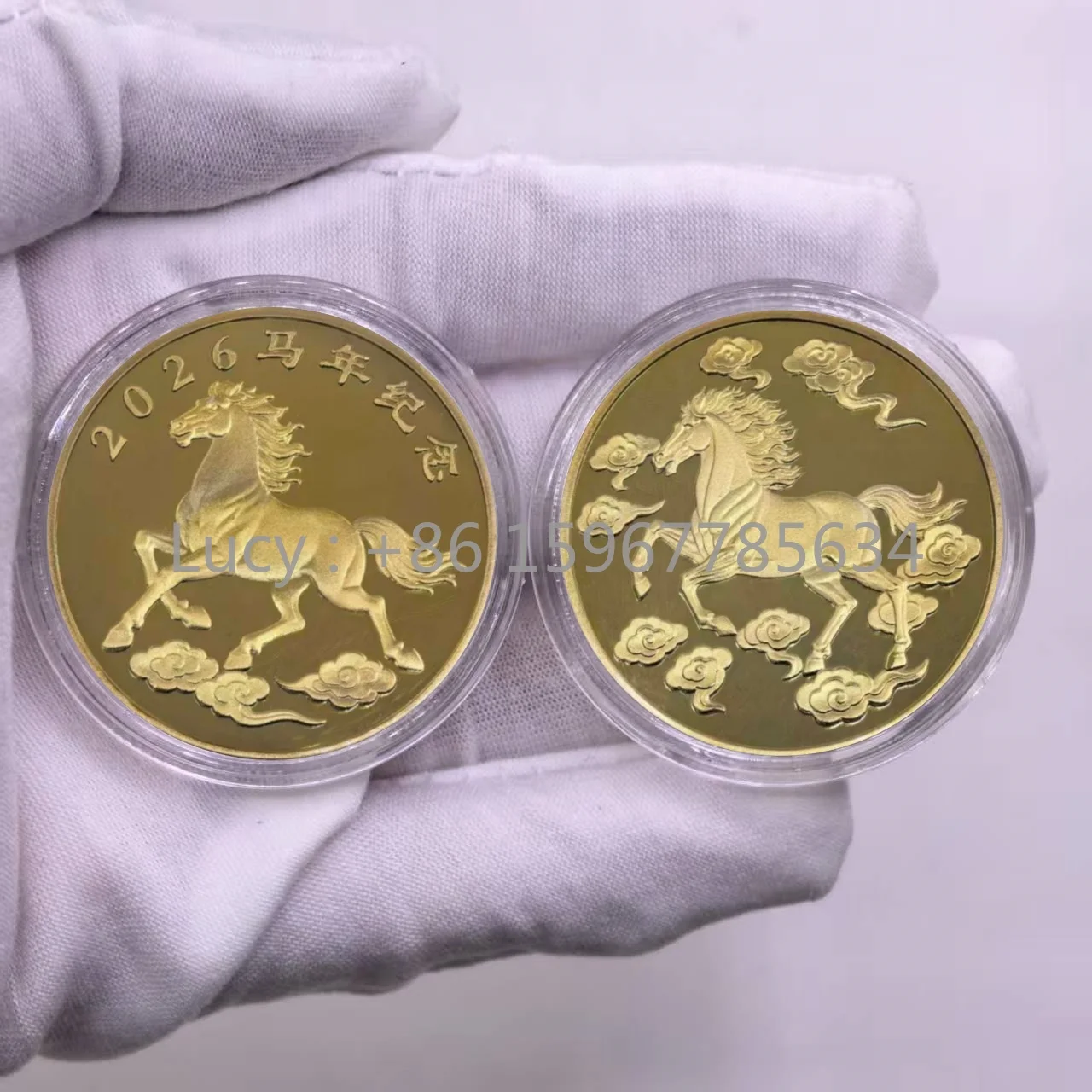 2026 Year of the HORSE Challenge Coin Lunar Chinese New Year Lucky Coin 24K Gold Plated Souvenir Coin Gifts Crafts