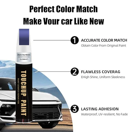 Car Touch Up Paint(Atlantic Blue Metallic(LC5B/H7)) for Volkswagen Car Paint Scratch Repair Kit, Quick & Easy Solution to Repair