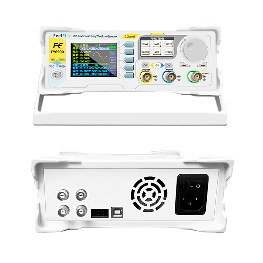 FeelElec FY6900 20-100MHz Dual Channel DDS Function Generator,Arbitrary Waveform,Pulse Signal Source with Frequency Counter