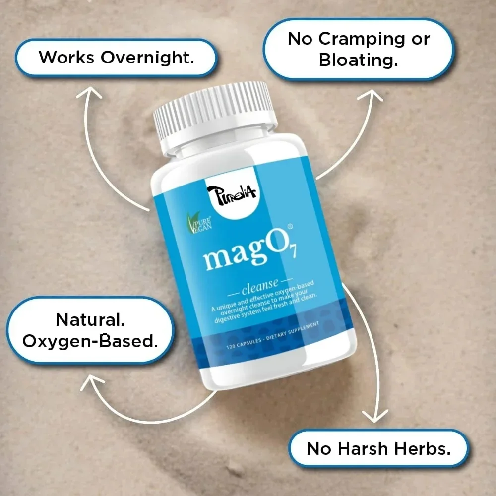 Purevia Mago7 Cleaning Kit | Oxygen Detoxification Powder And Capsules For Colon Cleansing And Digestive Support|
