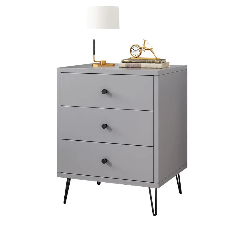 Bedside Table Bedroom Simple Modern Mini Bedside Table Small Bedside Storage Modern Light Luxury Locker Steel Legs Desk Storage