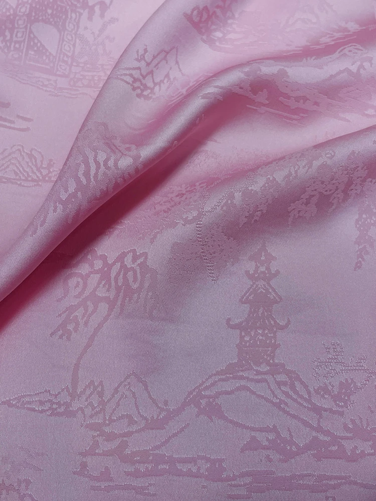 Elastic Jacquard Acetate Fabric Satin Floral Chinese Fabric Ancient Chinese Clothing Dress Cheongsam Silk Mulberry Silk Texture