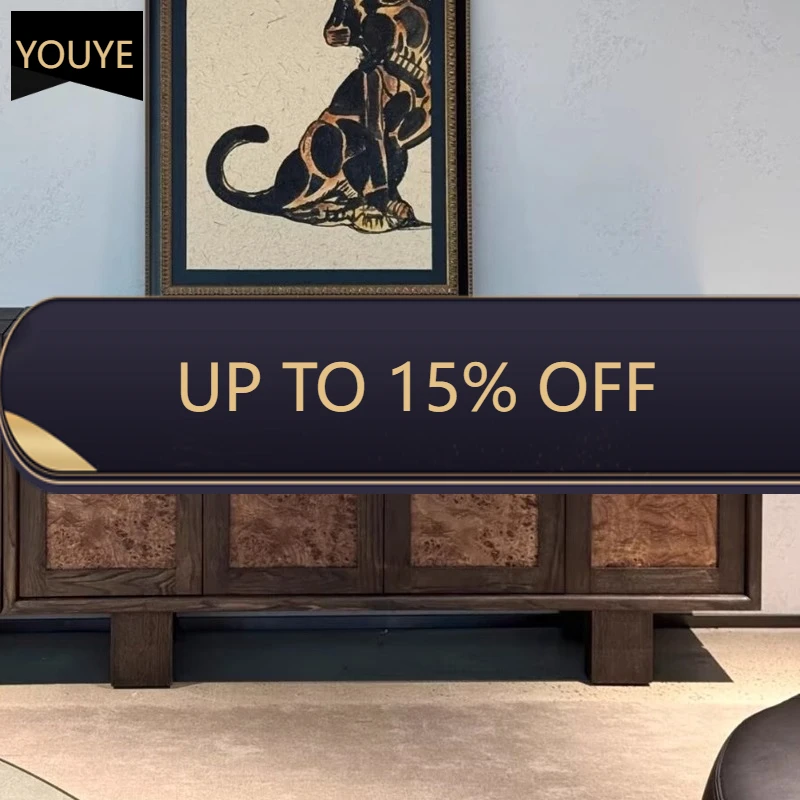 N63 Vintage solid wood nodule sideboard, living room TV cabinet, second-hand storage cabinet for home use