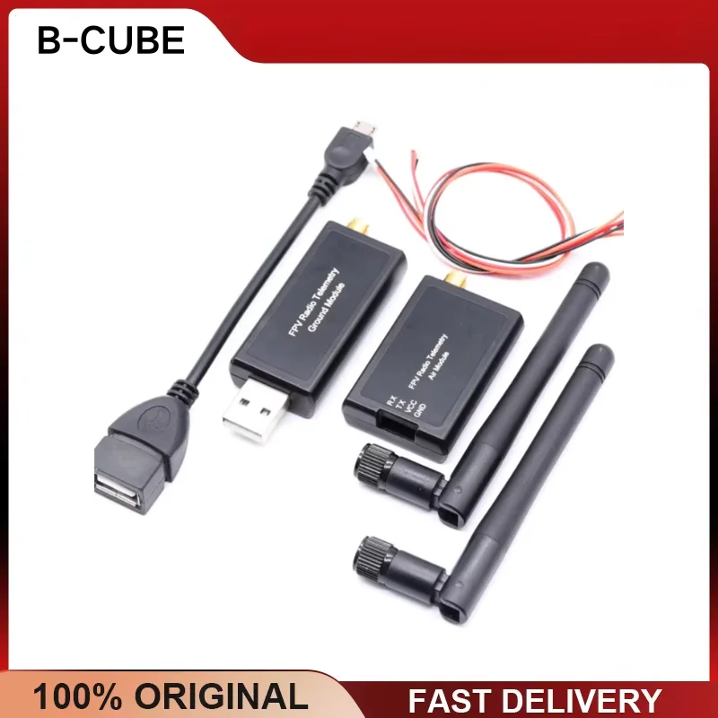 B-CUBE 3DR Radio Telemetry Module 433MHz 915MHz 100mW Data Transmission with OTG Cable for Pixhawk RC Drone FPV Accessories