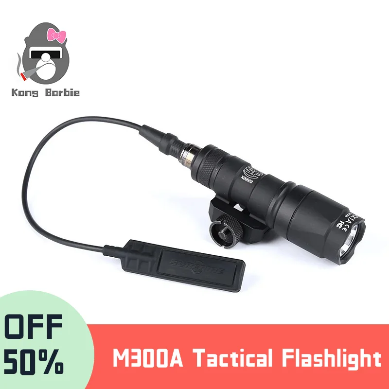 Airsoft M300 M300A Surefir Tactical Flashlight Fit 20MM Rail MLOK Mount KEYMOD Base Weapon Hunting Scout LED Gun Mini Light